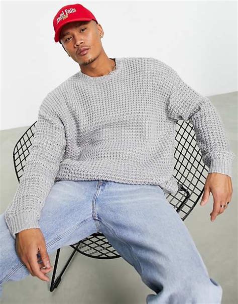 oversized waffle knit sweater.